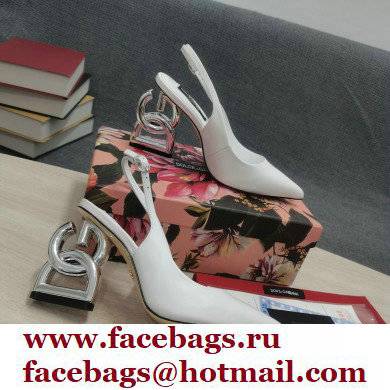 Dolce  &  Gabbana Heel 10.5cm Slingbacks White with DG Heel 2022